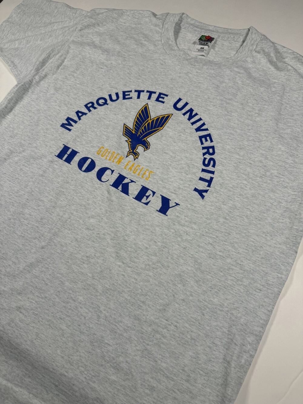 Mens Vintage Extra Large Gray Marquette University Golden Eagles Hockey T Shirt